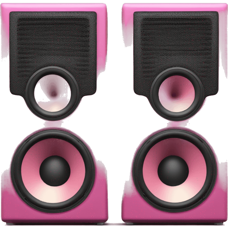 a pair of pink studio monitors with 2 woofers on each one  emoji