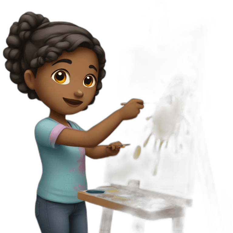 girl is painting emoji