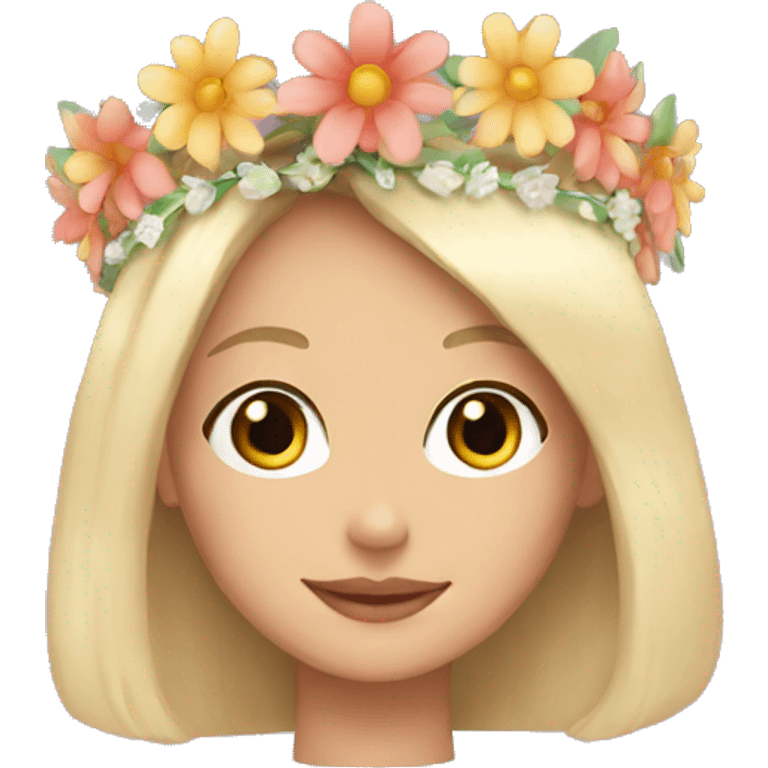 flower tiara on a girl emoji