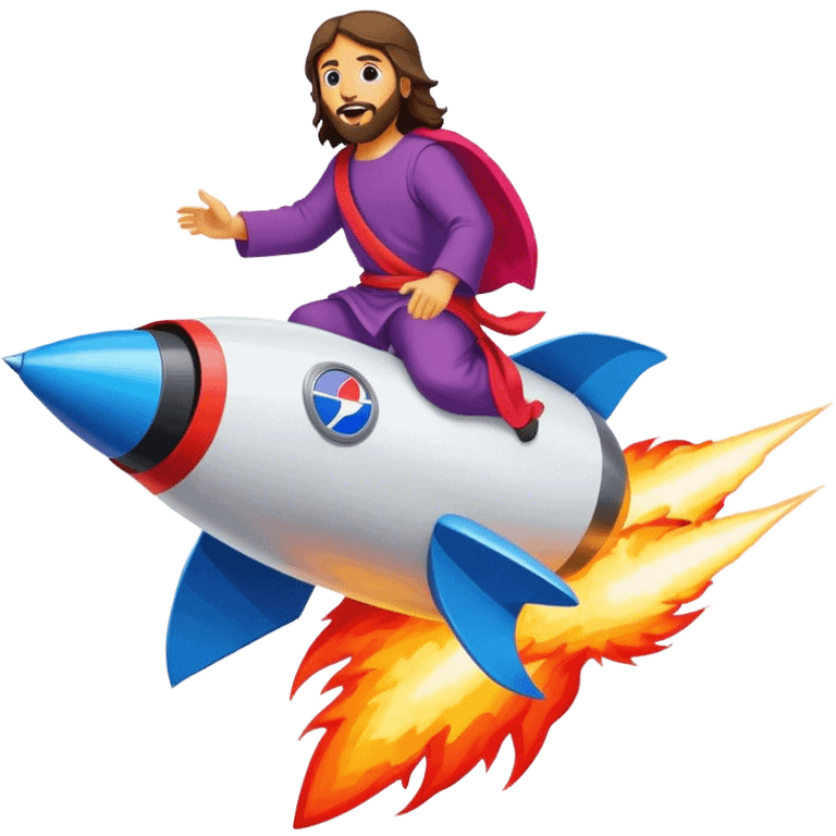 jesus riding a rocket france black boom!  emoji