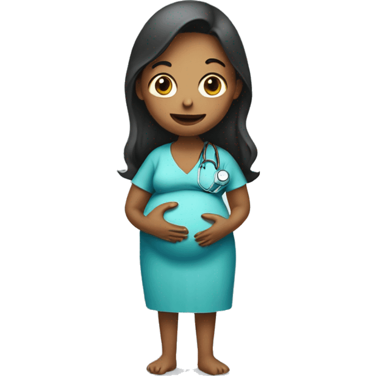 pregnant woman talking to a doctor emoji