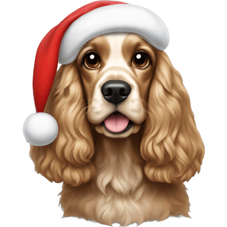 Cocker spaniel with Santa costume  emoji