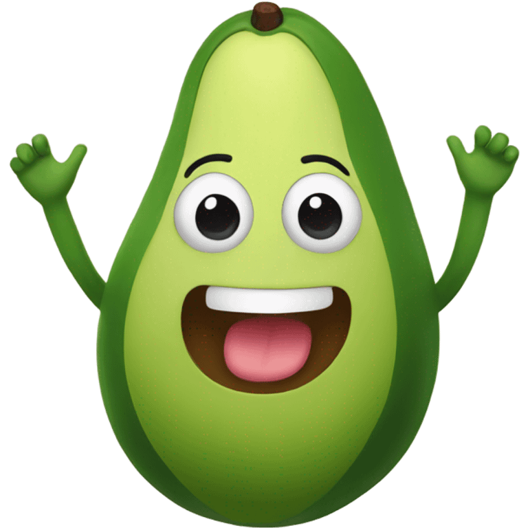 happy avocado with hands up emoji