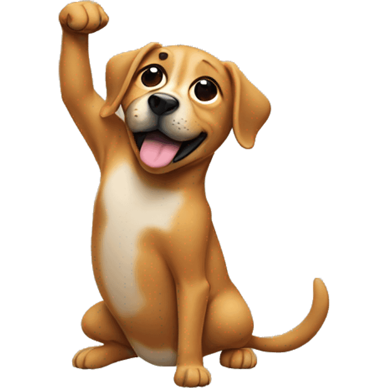 a dog dabbing emoji