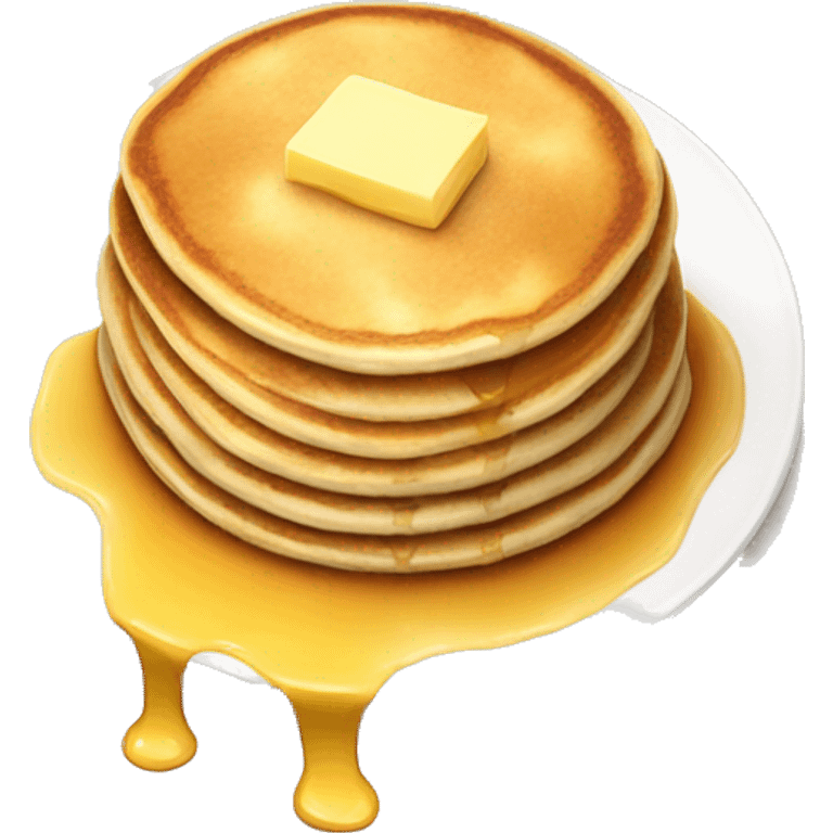 Fluffy soft pancakes with butter and syrup emoji