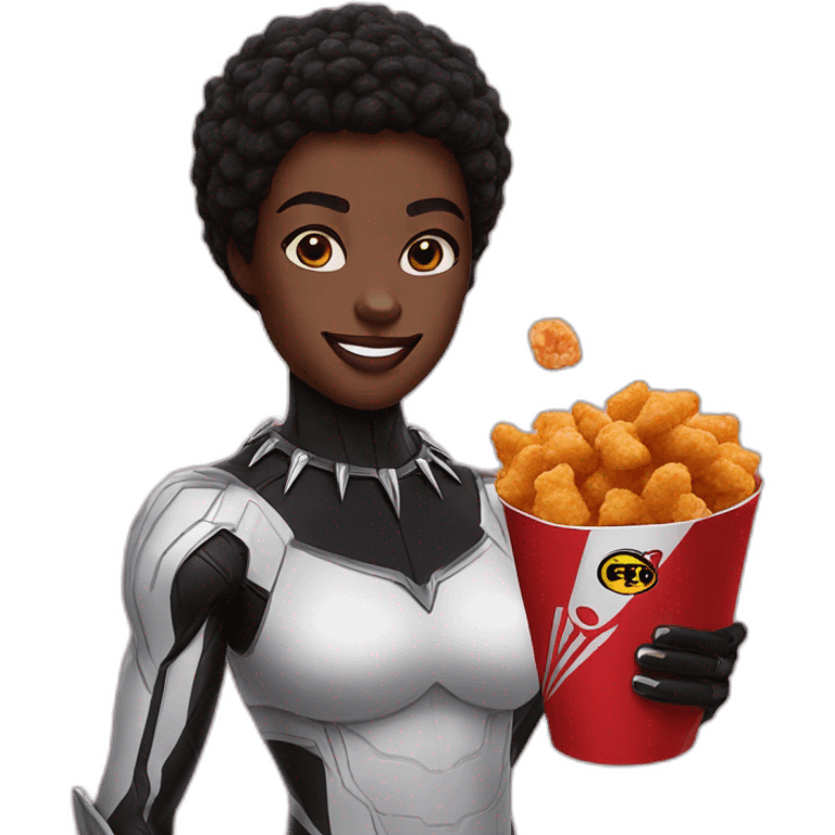 Black panther with kfc emoji