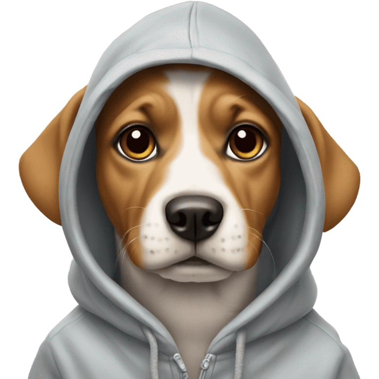 Dog wearing a hoodie  emoji