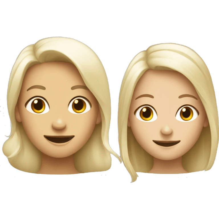 blonde girl with old woman smiling emoji