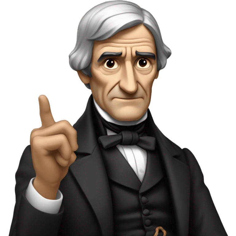 Ralph waldo emerson indicating with his finger emoji