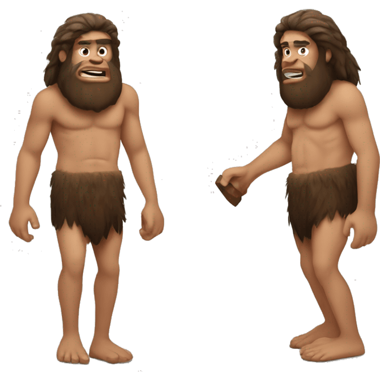 caveman with wooden wheels emoji