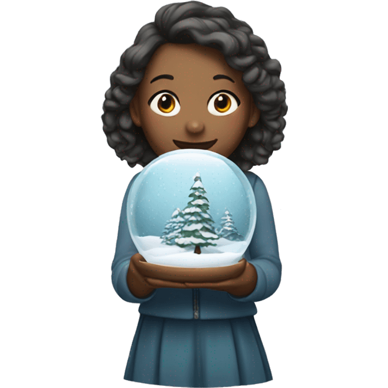 A girl with a snow globe emoji