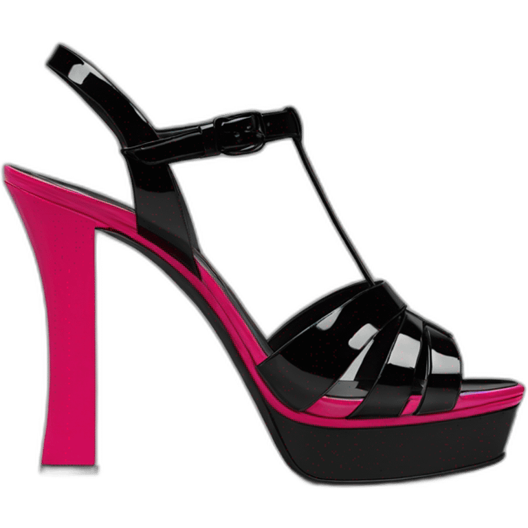 Ysl TRIBUTE heel SANDAL black PATENT LEATHER emoji