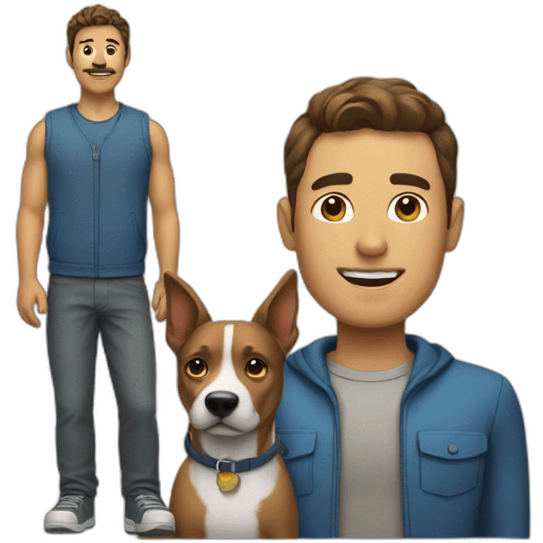 man and dog emoji