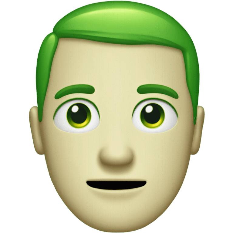 Green computer with anteannas and green face emoji