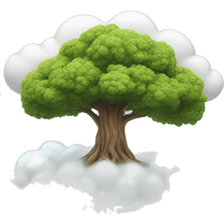 a tree in a cloud emoji