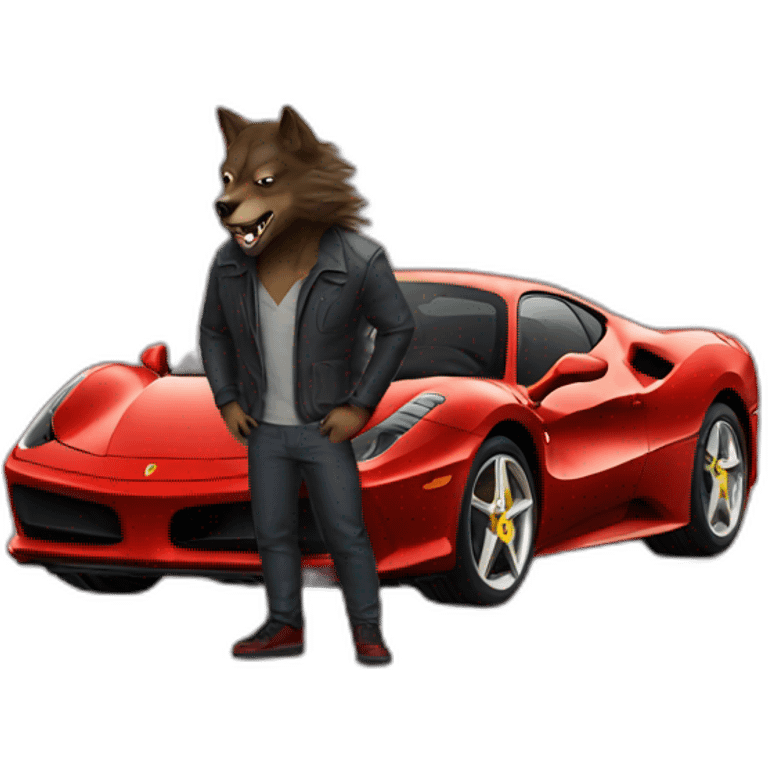 Werewolf in a ferrari emoji