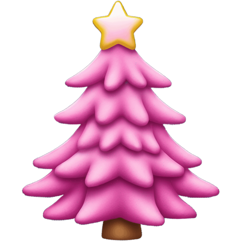 Pink Christmas tree that’s decorated  emoji