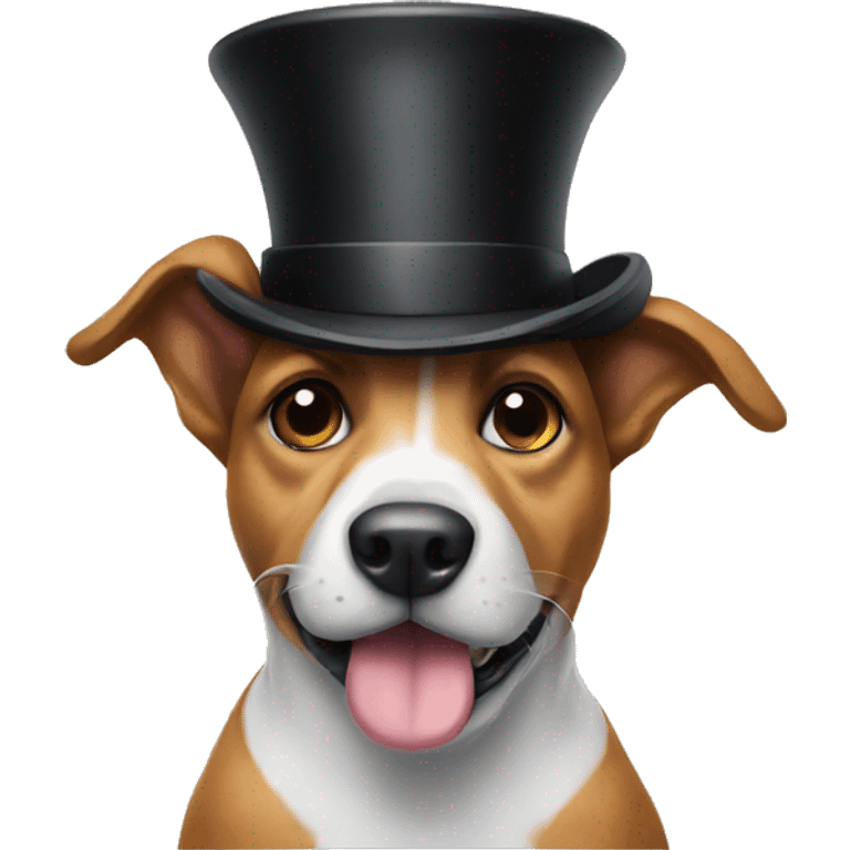 Dog with a top hat emoji