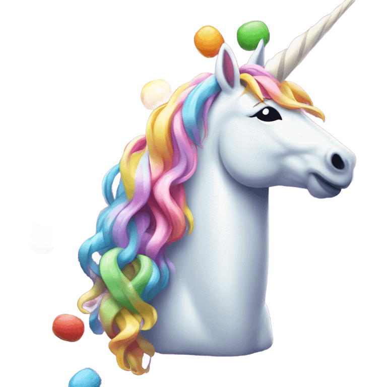 unicorn eating candy emoji