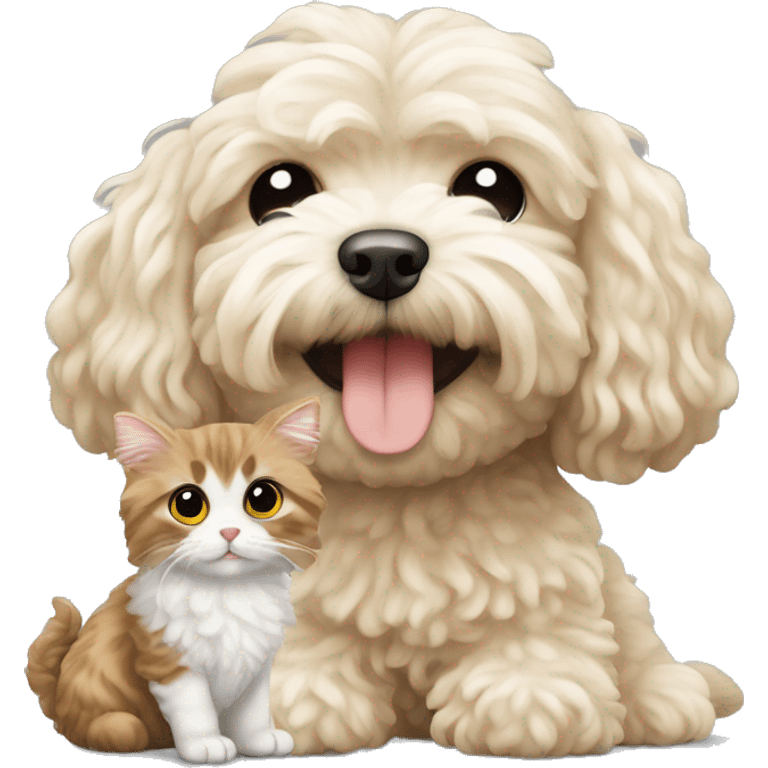 Maltipoo with cat emoji