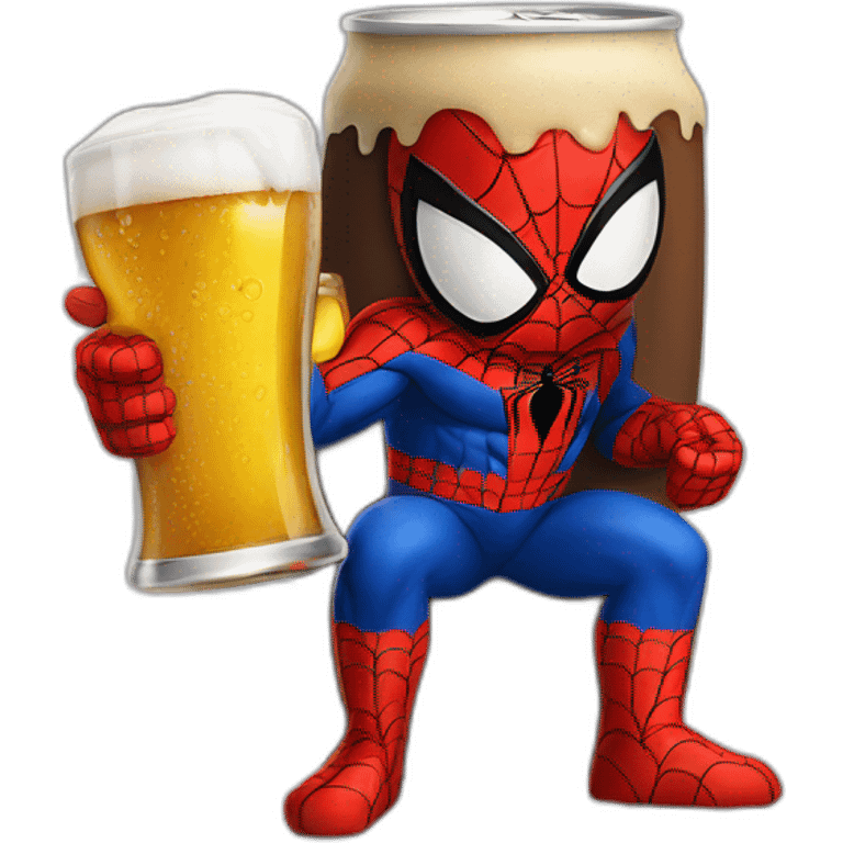 Spiderman drink à beer emoji