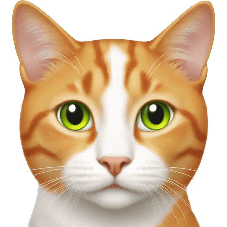 Orange white cat with lime green eyes emoji