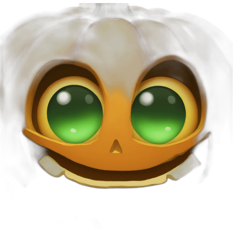 Pumpkin with Green eyes emoji