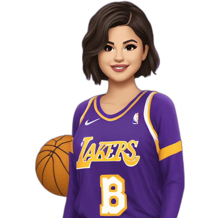 selena gomez with lakers jersey emoji