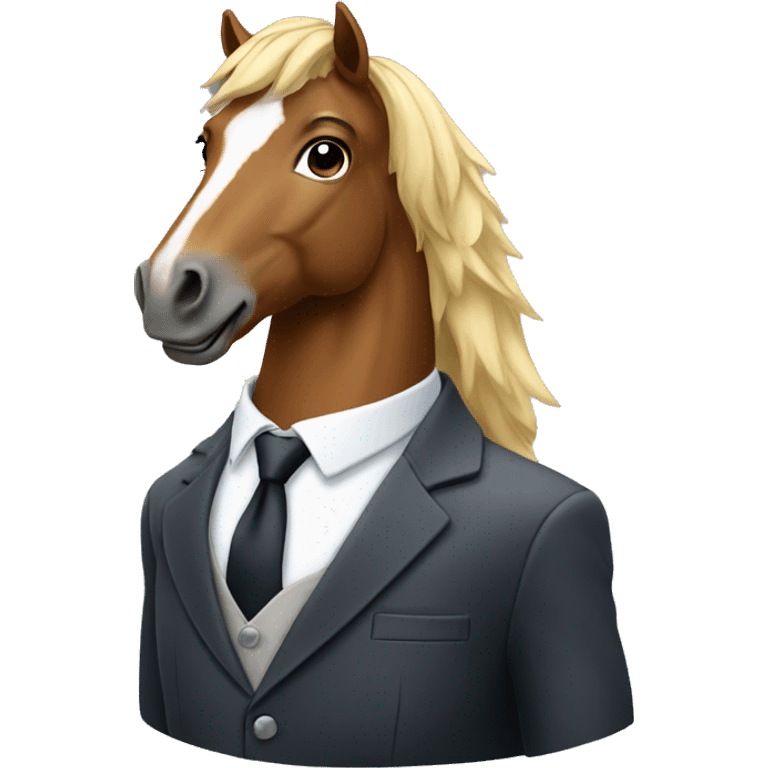 Horse wearing a suit emoji