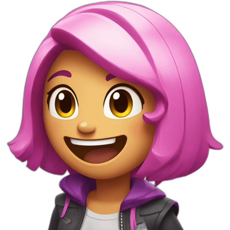 girl laughing brawl stars style emoji