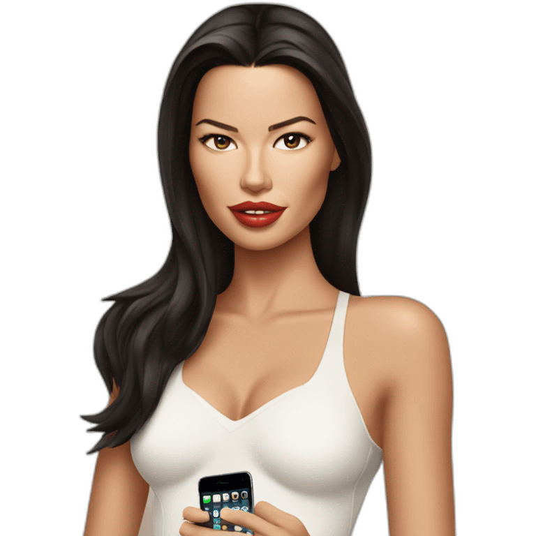 adriana-lima-with-an-iphone emoji