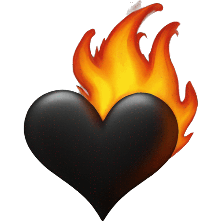 Black heart with fire emoji