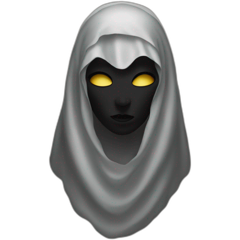 Ghostface wearing a black headscarf emoji