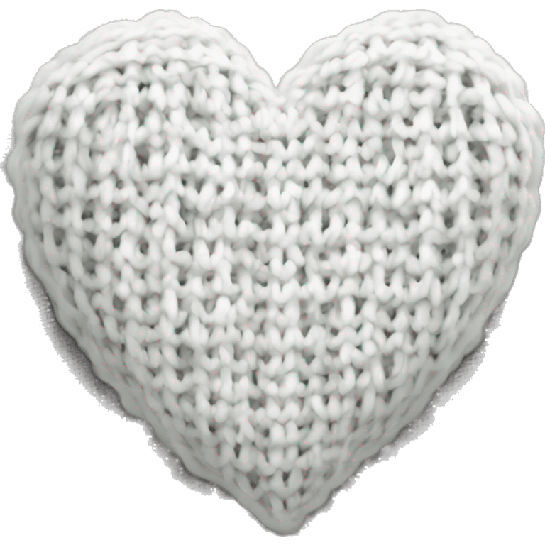 Knitted white heart emoji