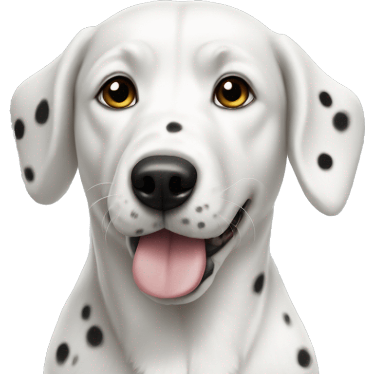 A white dog with black spots emoji