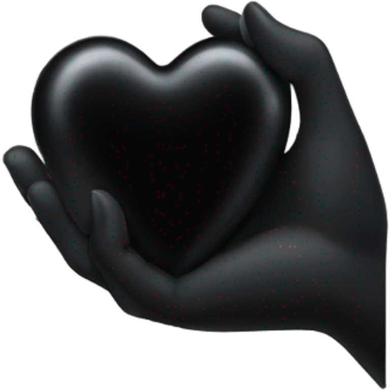 hand holding a black heart emoji