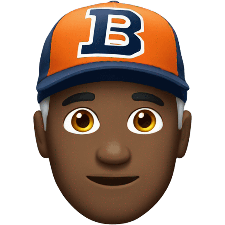 White man with broncos hat emoji