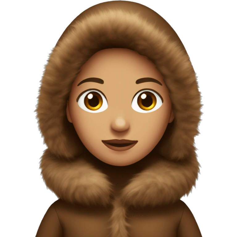 Female’s simple brown fur coat emoji