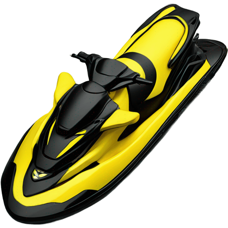 Yellow and black jet ski emoji