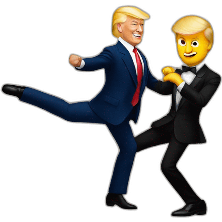 donald trump dancing tango with emmanuel macron emoji