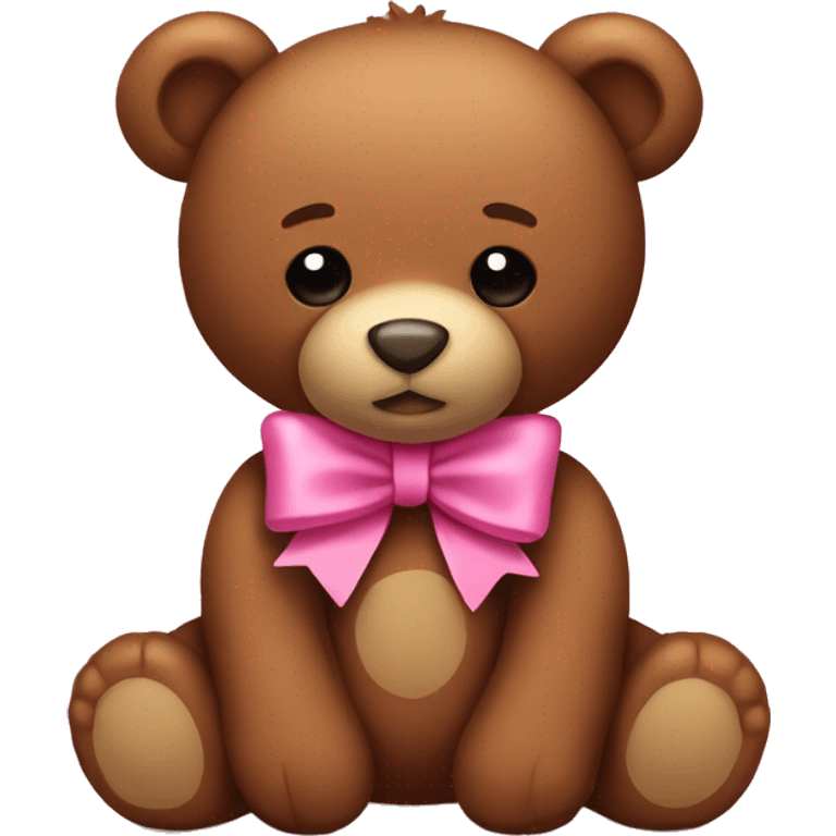 Brown teddy bear with pink bow  emoji