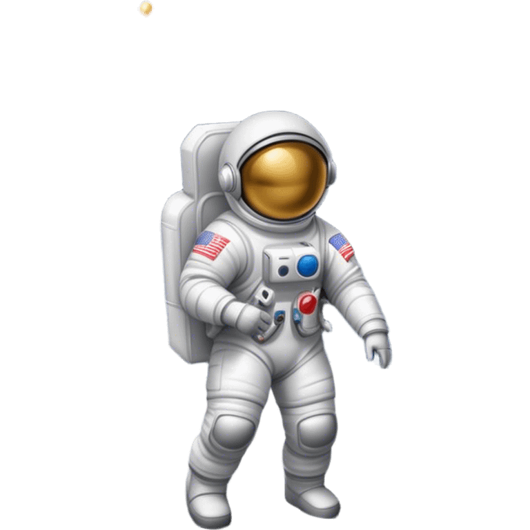 astronaut, ufo, us flag on moon emoji