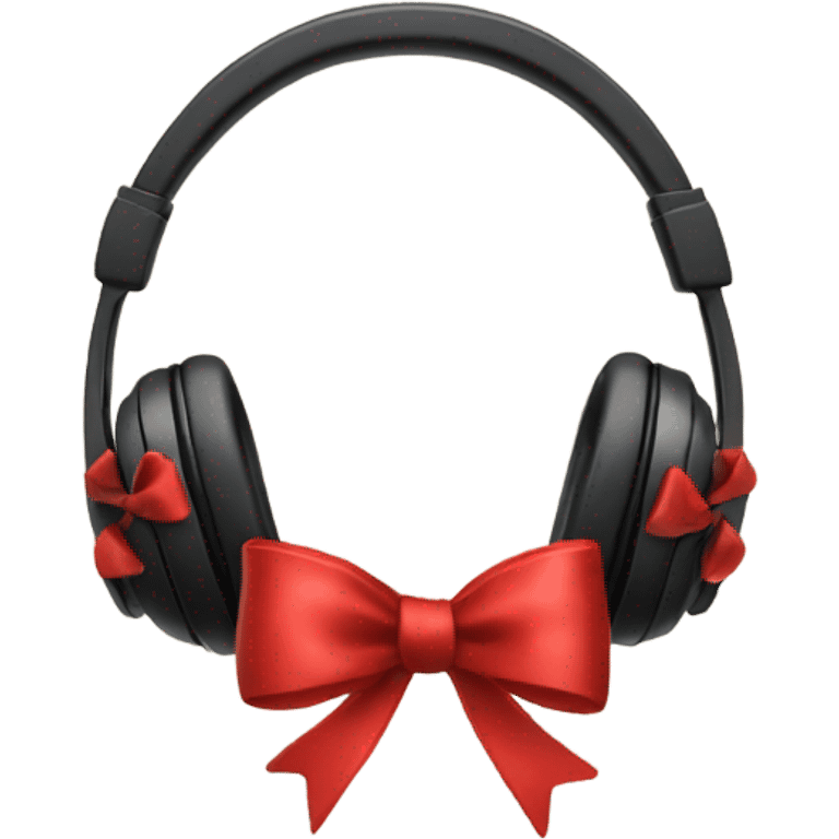 headphones with red bows emoji