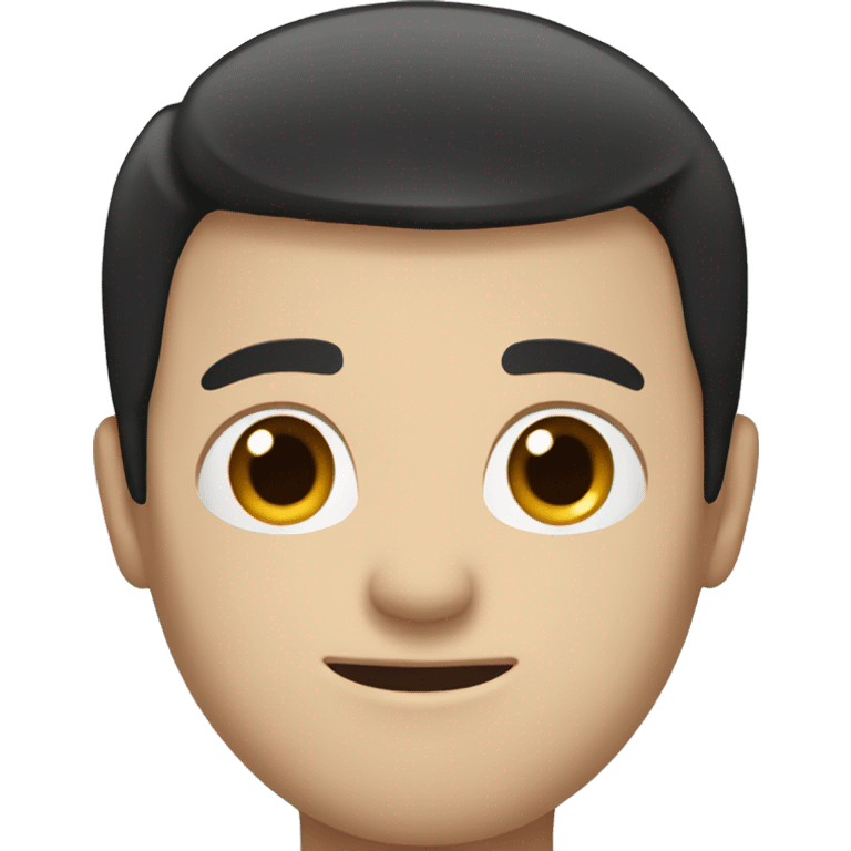 white guy with black hair emoji