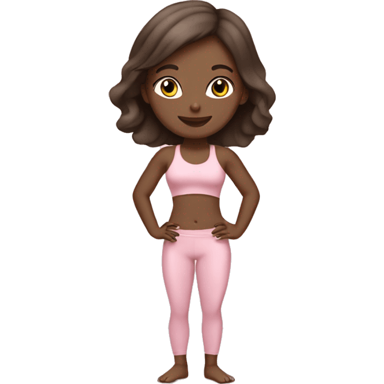 brunette yoga girl light pink clothes  emoji