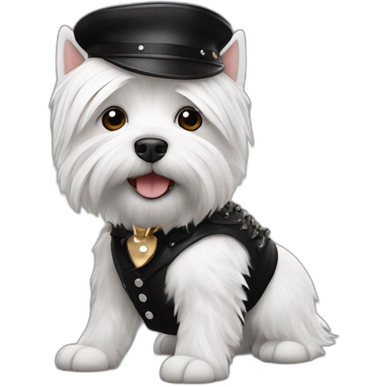 West Highland white terrier dressed as michael jackson emoji