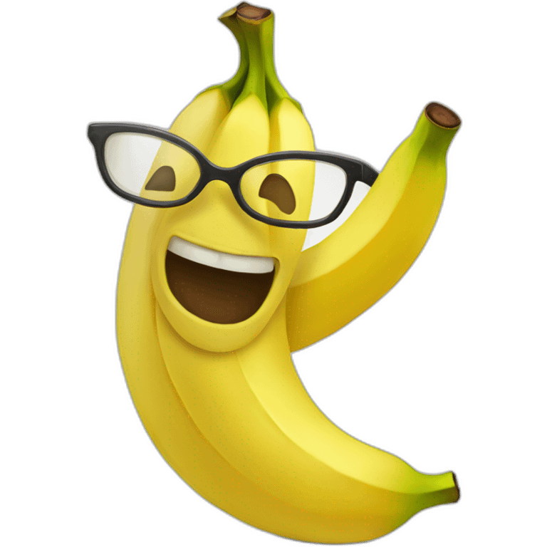 A banana partying emoji