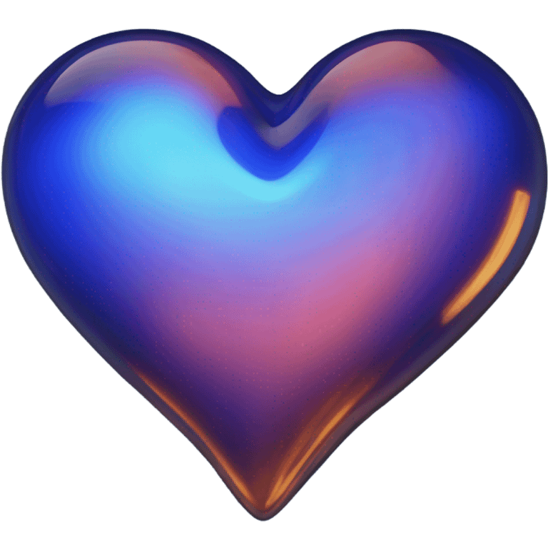 Neon glass cobalt heart  emoji