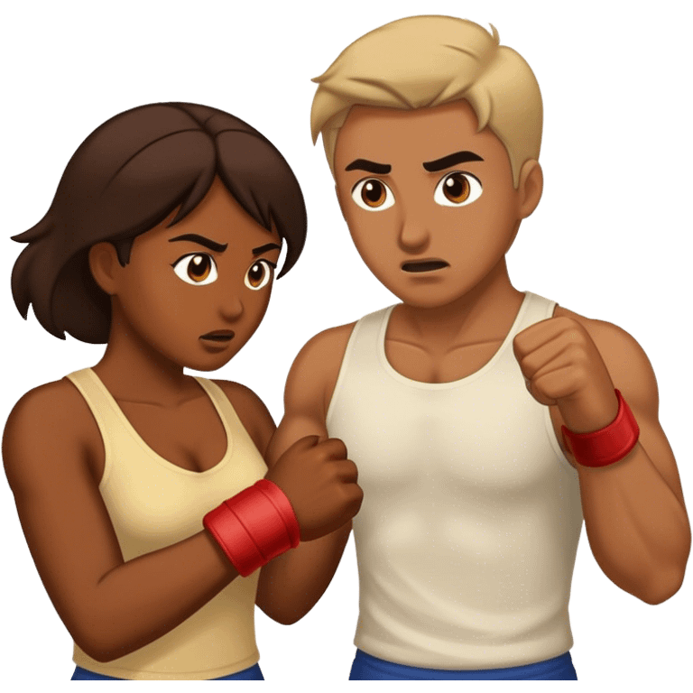 woman beating man  emoji