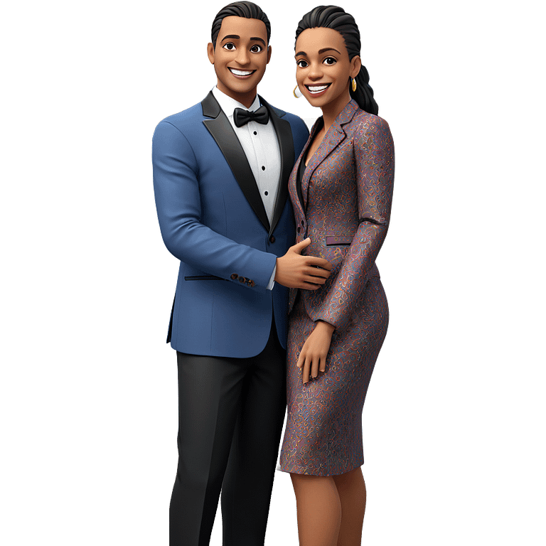 smiling couple in formal attire emoji